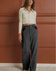 Sienna Ribbed Longline Pocketed Pants Sentient Beauty Fashions Apparel & Accessories