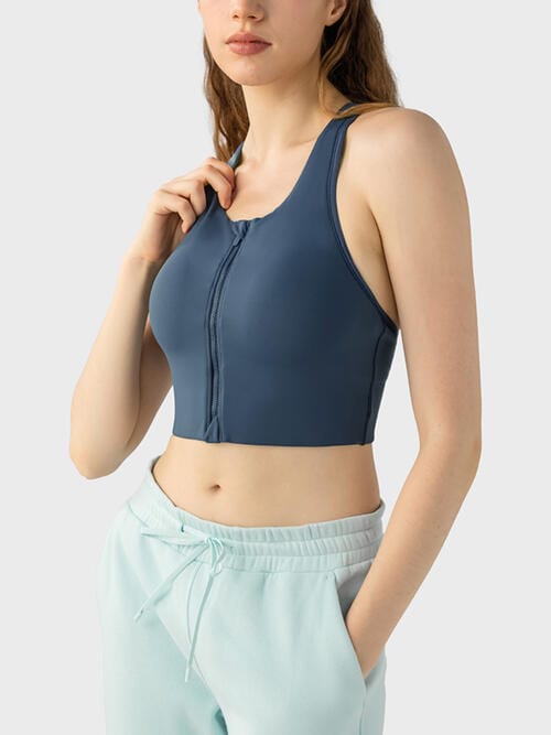 Light Gray Wide Strap Sport Bra