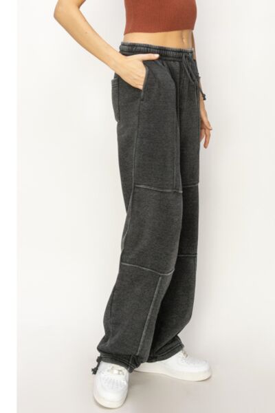 Dark Slate Gray HYFVE Stitched Design Drawstring Sweatpants Sentient Beauty Fashions Apparel & Accessories