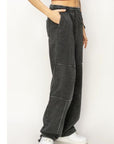 Dark Slate Gray HYFVE Stitched Design Drawstring Sweatpants Sentient Beauty Fashions Apparel & Accessories