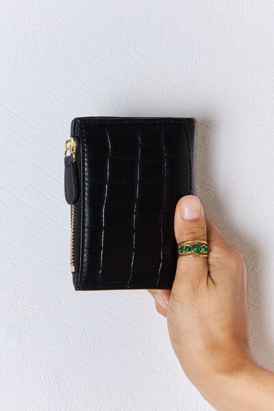 Light Gray David Jones Texture PU Leather Mini Wallet Sentient Beauty Fashions Apparel &amp; Accessories