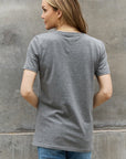 Slate Gray Simply Love Full Size HAPPY MIND HAPPY LIFE Graphic Cotton Tee Sentient Beauty Fashions Apparel & Accessories