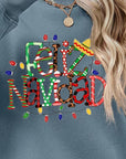 Dim Gray FELIZ NAVIDAD Round Neck Drop Shoulder Sweatshirt