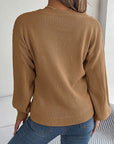 Sienna Cable-Knit V-Neck Lantern Sleeve Sweater Sentient Beauty Fashions Apparel & Accessories