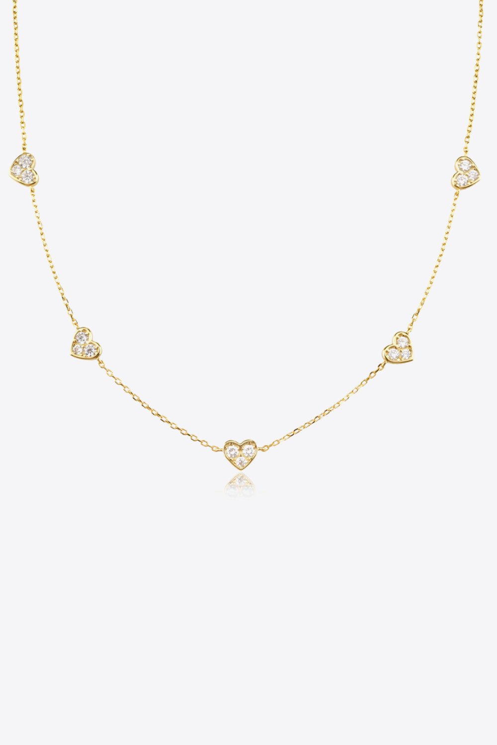 White Smoke Inlaid Zircon Heart Necklace Sentient Beauty Fashions jewelry
