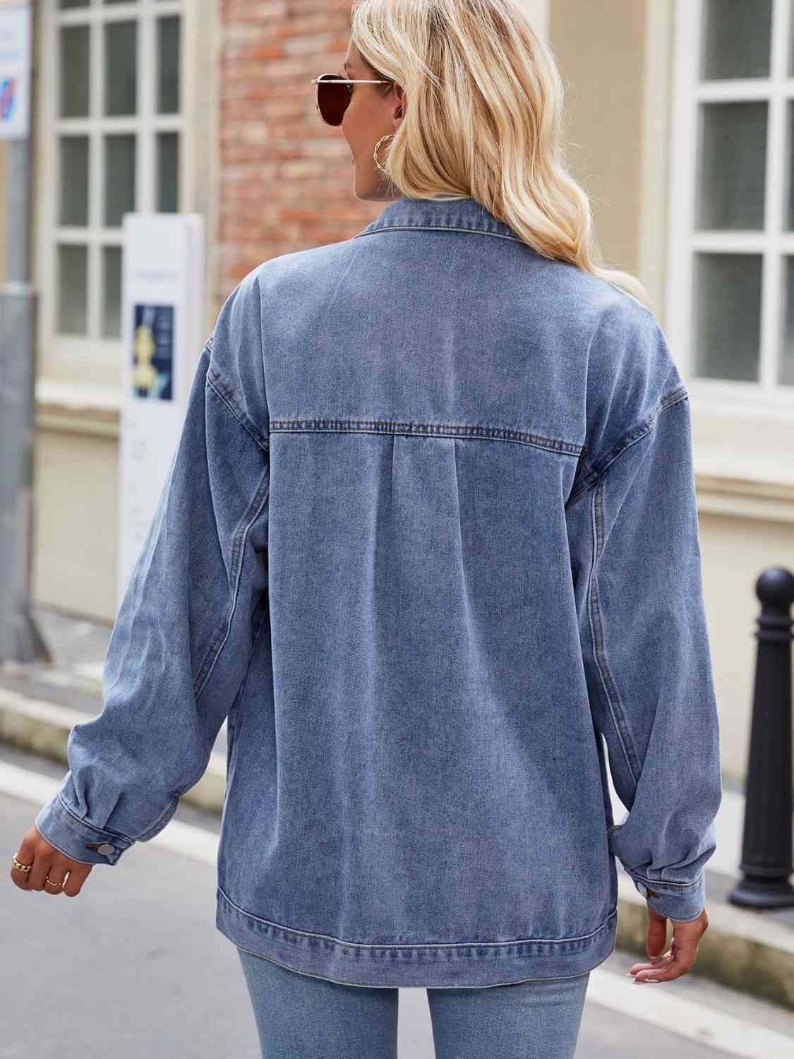 Button Up Denim Jacket with Pockets