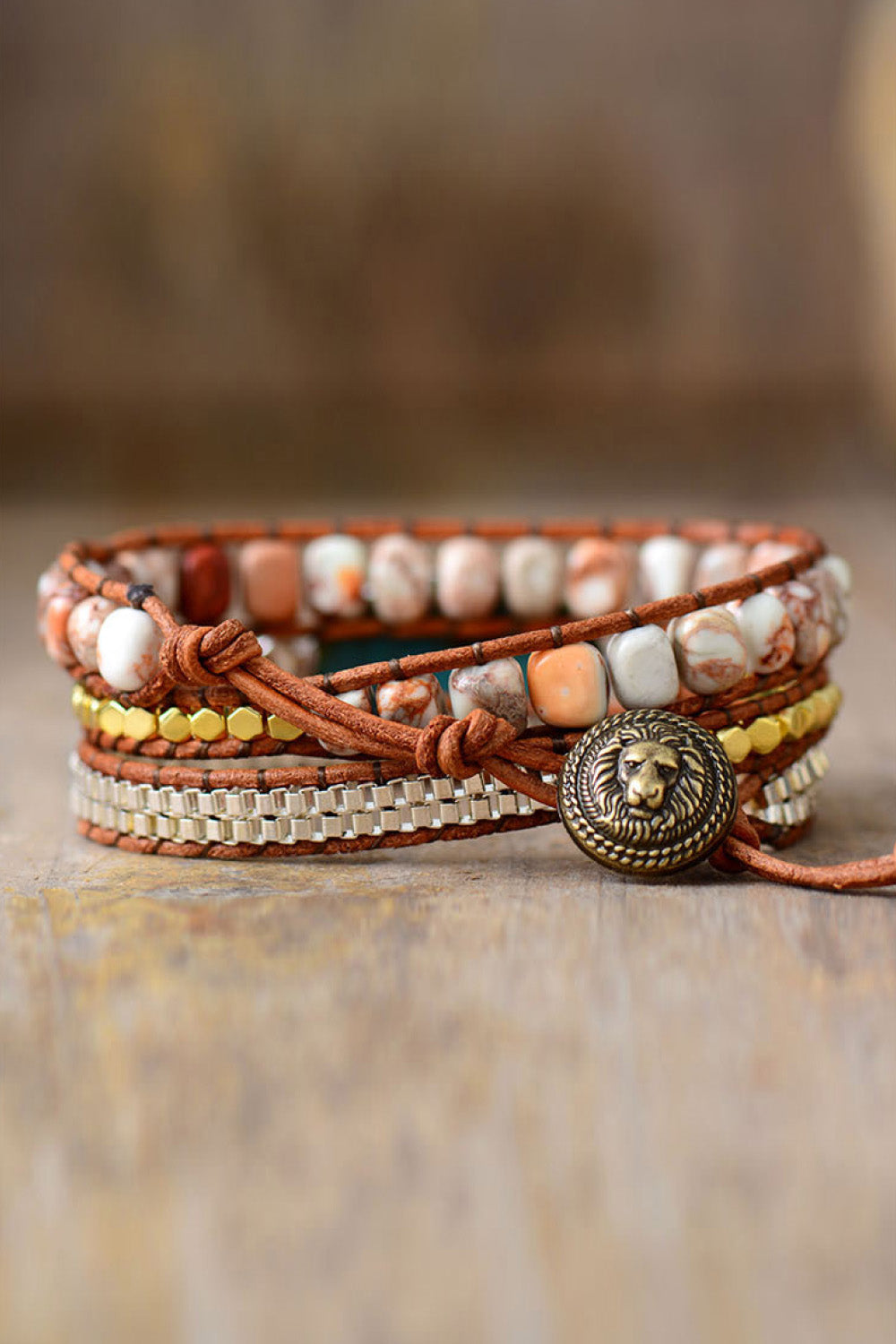 Dim Gray Handmade Natural Stone Copper Bracelet Sentient Beauty Fashions jewelry