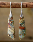 Dim Gray Handmade Natural Stone Dangle Earrings Sentient Beauty Fashions jewelry