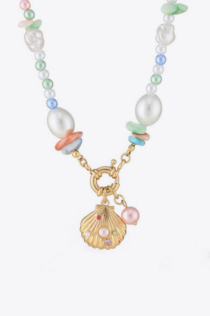 White Smoke Colorful Synthetic Pearl Necklace