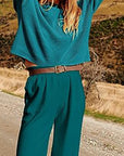 Dark Slate Gray Knit Top and Joggers Set Sentient Beauty Fashions Apparel & Accessories