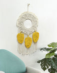 Beige Hand-Woven Fringe Macrame Wall Hanging Sentient Beauty Fashions Home Decor