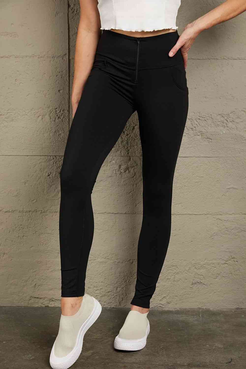 Dim Gray Baeful Zip Detail Skinny Long Jeans Sentient Beauty Fashions Apparel & Accessories