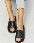 Light Gray NOOK JOI In My Comfort Zone Slides in Black Sentient Beauty Fashions shoes