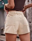 Dim Gray High-Waist Denim Shorts with Pockets