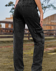Dark Slate Gray Loose Fit Long Jeans with Pockets Sentient Beauty Fashions Apparel & Accessories