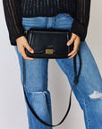 Dark Slate Gray David Jones PU Leather Crossbody Bag Sentient Beauty Fashions Apparel & Accessories
