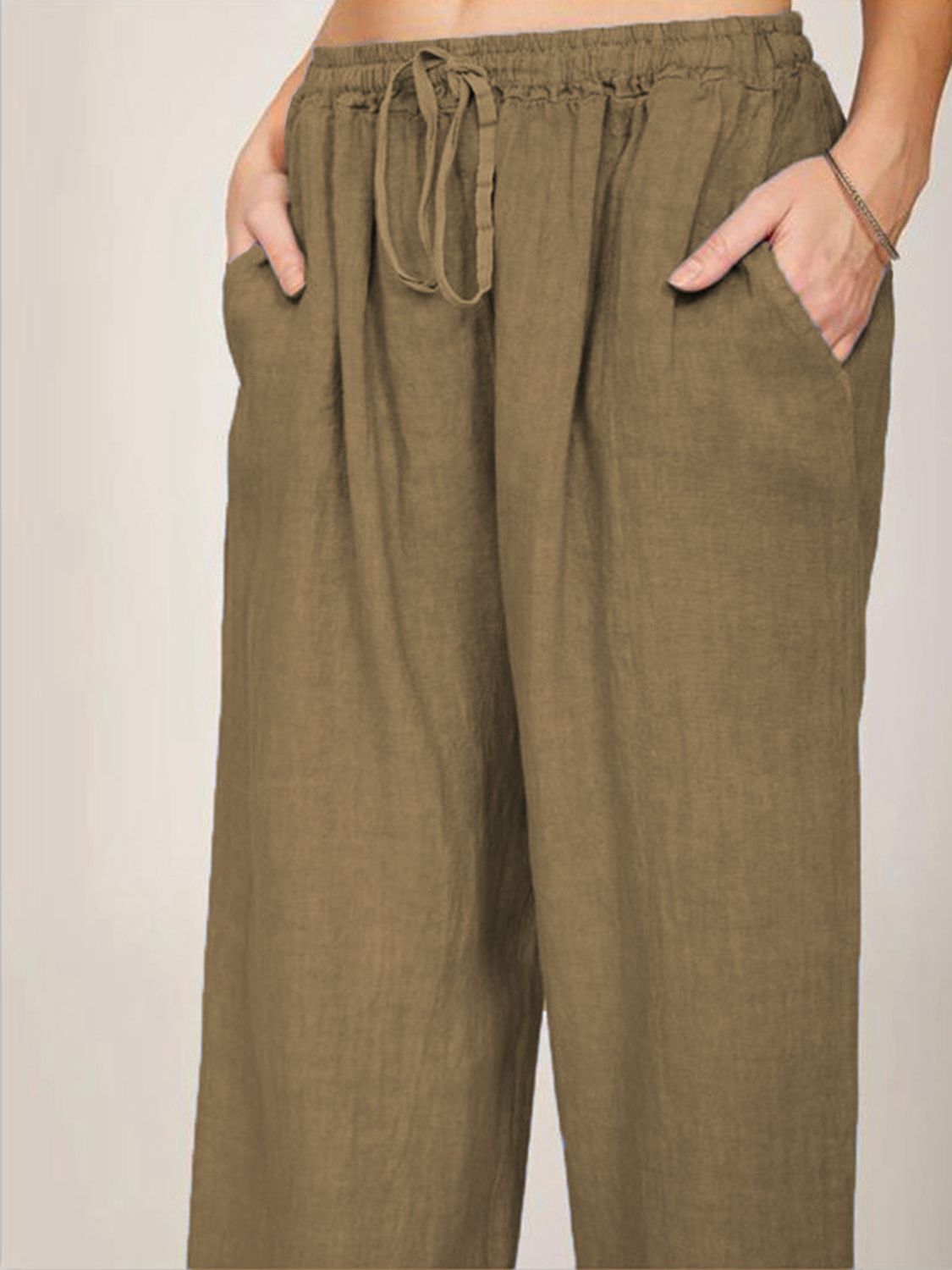 Dim Gray Full Size Long Pants Sentient Beauty Fashions Apparel &amp; Accessories