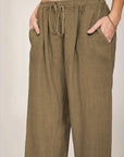 Dim Gray Full Size Long Pants Sentient Beauty Fashions Apparel & Accessories
