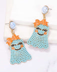 Lavender Ghost Shape Synthetic Pearl Dangle Earrings Sentient Beauty Fashions jewelry