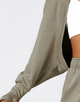 Lavender Open Front Long Sleeve Cropped Active Outerwear Sentient Beauty Fashions Apparel & Accessories