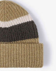 Light Gray Tricolor Cuffed Knit Beanie