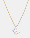 White Smoke Butterfly Pendant Copper 14K Gold-Plated Necklace Sentient Beauty Fashions jewelry