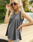 Rosy Brown Summer Memories Round Neck Tank Sentient Beauty Fashions Tops