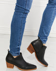 Light Gray MMShoes Trust Yourself Embroidered Crossover Cowboy Bootie in Black Sentient Beauty Fashions shoes