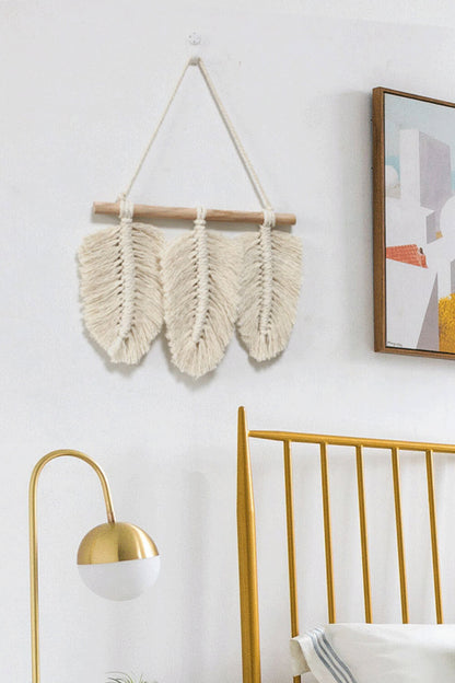 Light Gray Feather Wall Hanging