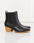 White Smoke MMShoes Love the Journey Stacked Heel Chelsea Boot in Black Sentient Beauty Fashions shoes
