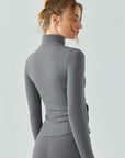 Light Gray Zip Up Active Outerwear with Pockets Sentient Beauty Fashions Apparel & Accessories