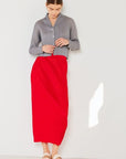 Light Gray Marina West Swim Pleated Midi Pencil Skirt Sentient Beauty Fashions Apparel & Accessories