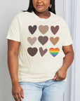 Light Gray Simply Love Full Size Heart Graphic Cotton Tee Sentient Beauty Fashions Apparel & Accessories