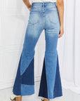 Light Gray Vibrant Sienna Full Size Color Block Flare Jeans Sentient Beauty Fashions Denim