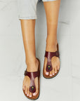 Light Gray MMShoes Drift Away T-Strap Flip-Flop in Brown Sentient Beauty Fashions shoes