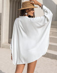 Light Gray Openwork Button Up Long Sleeve Shirt Sentient Beauty Fashions Apparel & Accessories