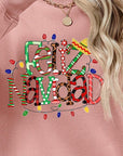 Rosy Brown FELIZ NAVIDAD Round Neck Drop Shoulder Sweatshirt