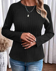 Gray Round Neck Long Sleeve Blouse Sentient Beauty Fashions Apparel & Accessories