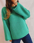 Gray Openwork Boat Neck Long Sleeve Sweater