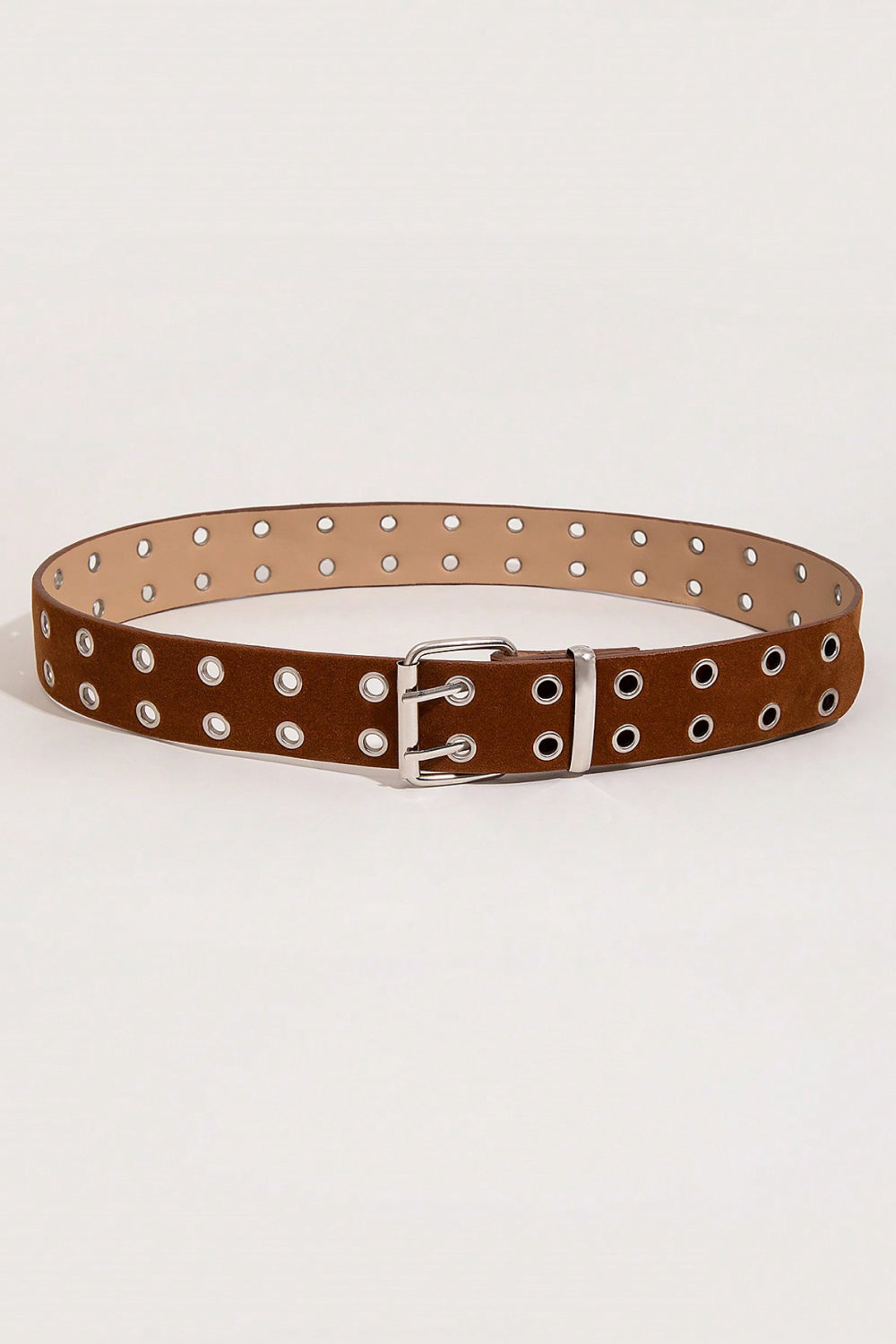 Double Row Grommet PU Leather Belt