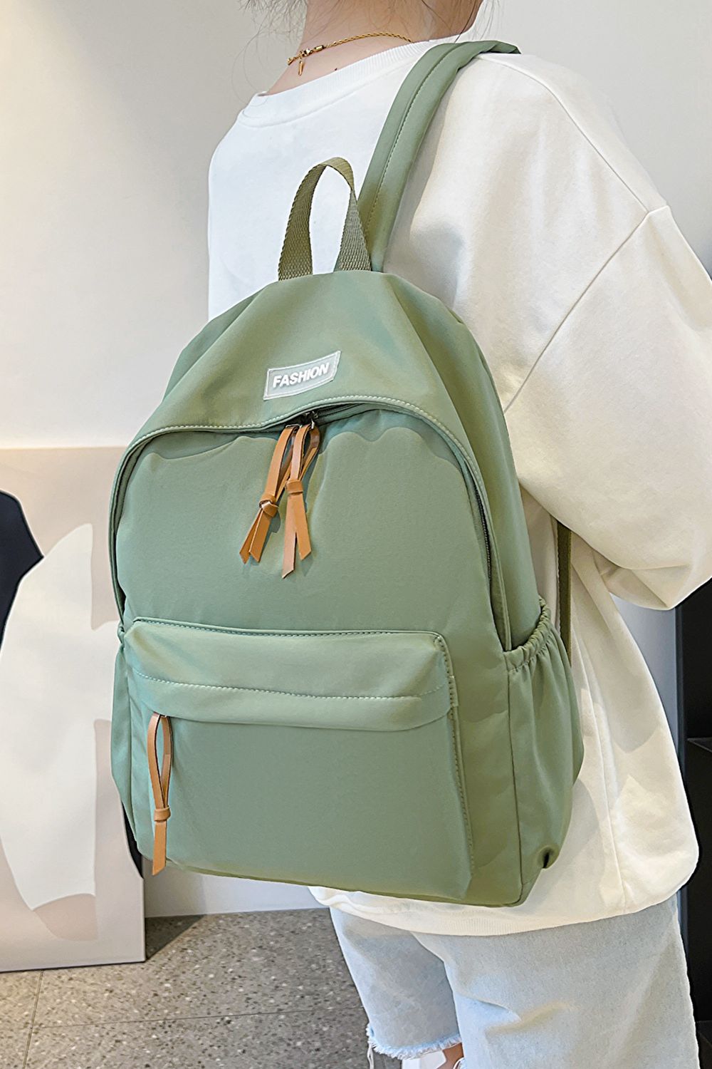 Gray FASHION Polyester Backpack