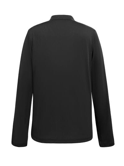 Dark Slate Gray Decorative Button Notched Long Sleeve T-Shirt