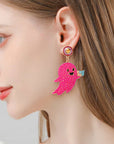 Tan Ghost Shape Synthetic Pearl Dangle Earrings Sentient Beauty Fashions jewelry