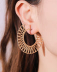 Black 18K Gold-Plated Cutout Earrings Sentient Beauty Fashions earrings