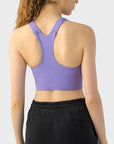 Light Gray Wide Strap Sport Bra Sentient Beauty Fashions Activewear