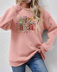 Rosy Brown FELIZ NAVIDAD Round Neck Drop Shoulder Sweatshirt