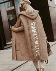 Rosy Brown Full Size SIMPLY LIVE Hooded Cardigan Sentient Beauty Fashions Apparel & Accessories