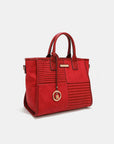Brown Nicole Lee USA Scallop Stitched Handbag Sentient Beauty Fashions Apparel & Accessories