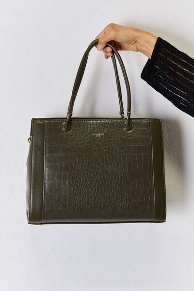 Dark Slate Gray David Jones Texture PU Leather Handbag Sentient Beauty Fashions Apparel &amp; Accessories