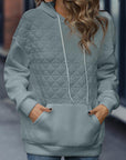 Dim Gray Basic Style Long Sleeve Hoodie Sentient Beauty Fashions Apparel & Accessories
